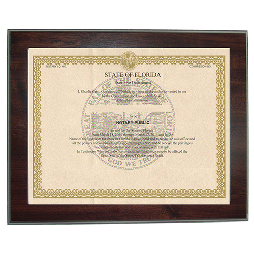 Tennessee Notary Commission Certificate Frame 8.5 x 11 Inches