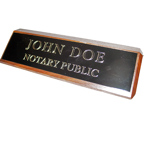 Tennessee Notary Walnut Desk Sign